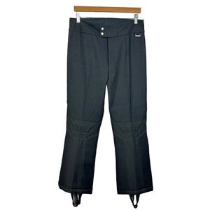 Vintage Edelweiss Snow Ski Pants Size 33 Waist Bootcut w/ Stirrups Black Unisex